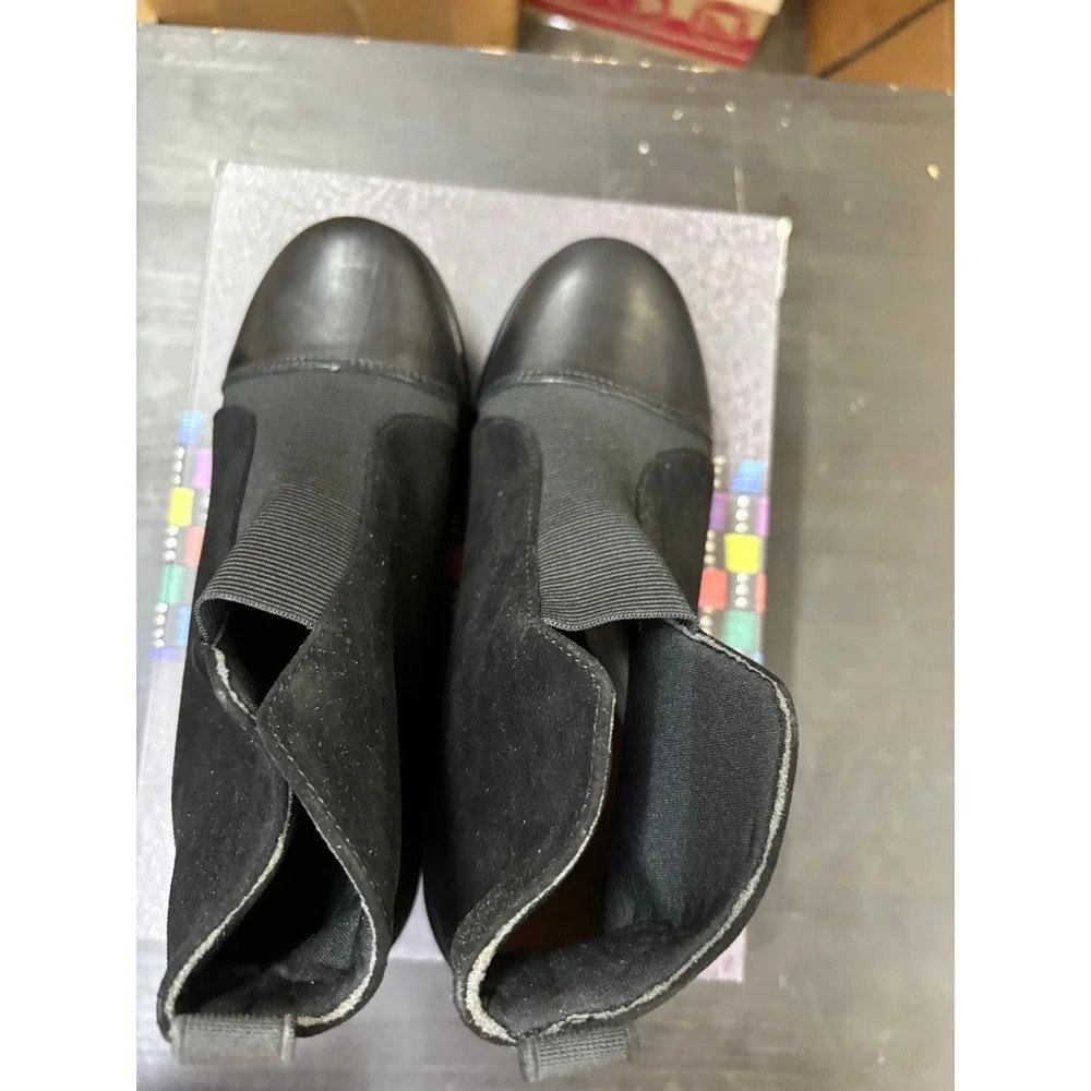 Bernie Mev Giggles Black Wedge Ankle Boots Size 38 US 7.5-8